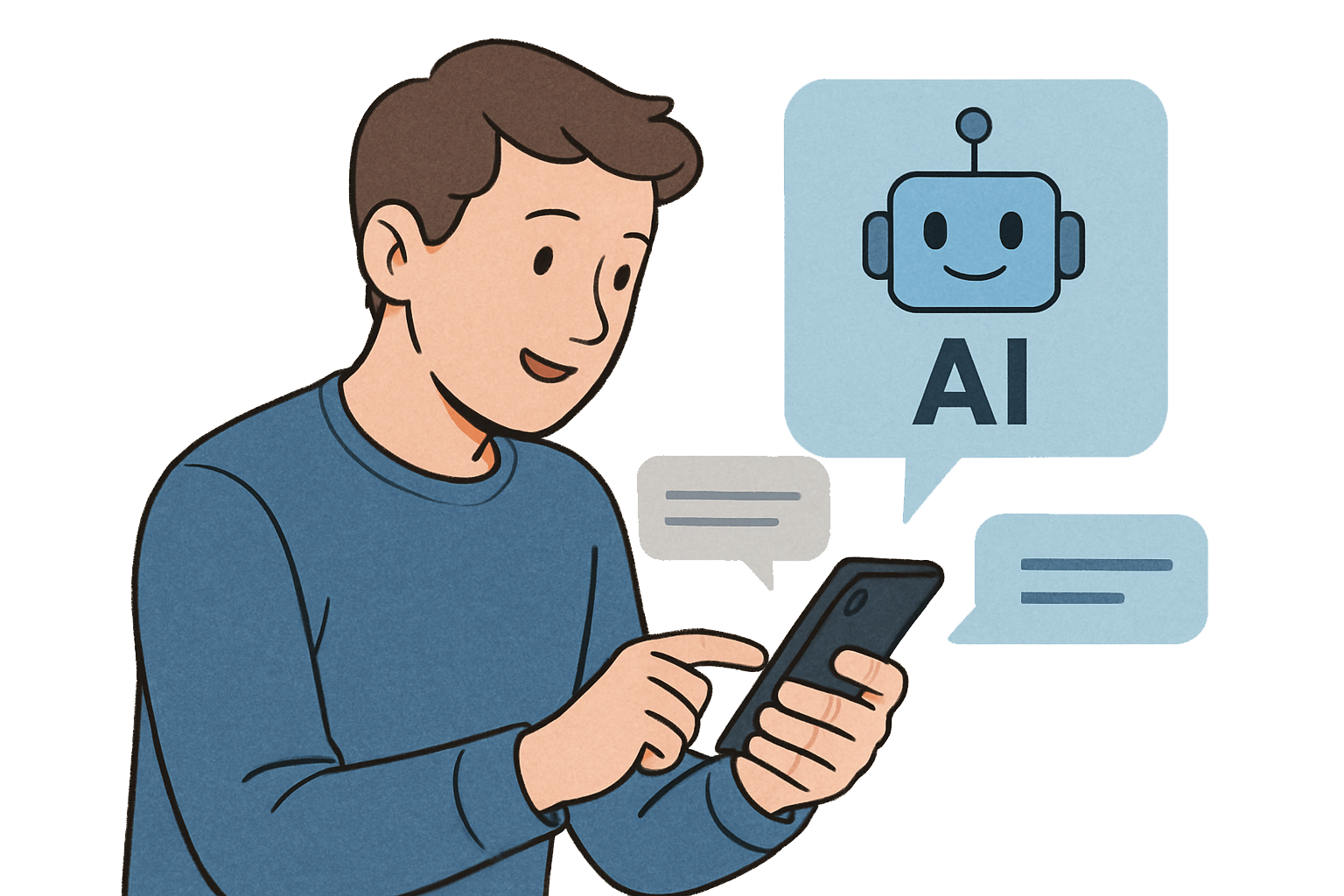 Person talking with AI